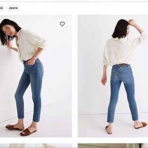 MADEWELL Perfect Vintage high waisted button fly Crop straight tapered Jeans 24